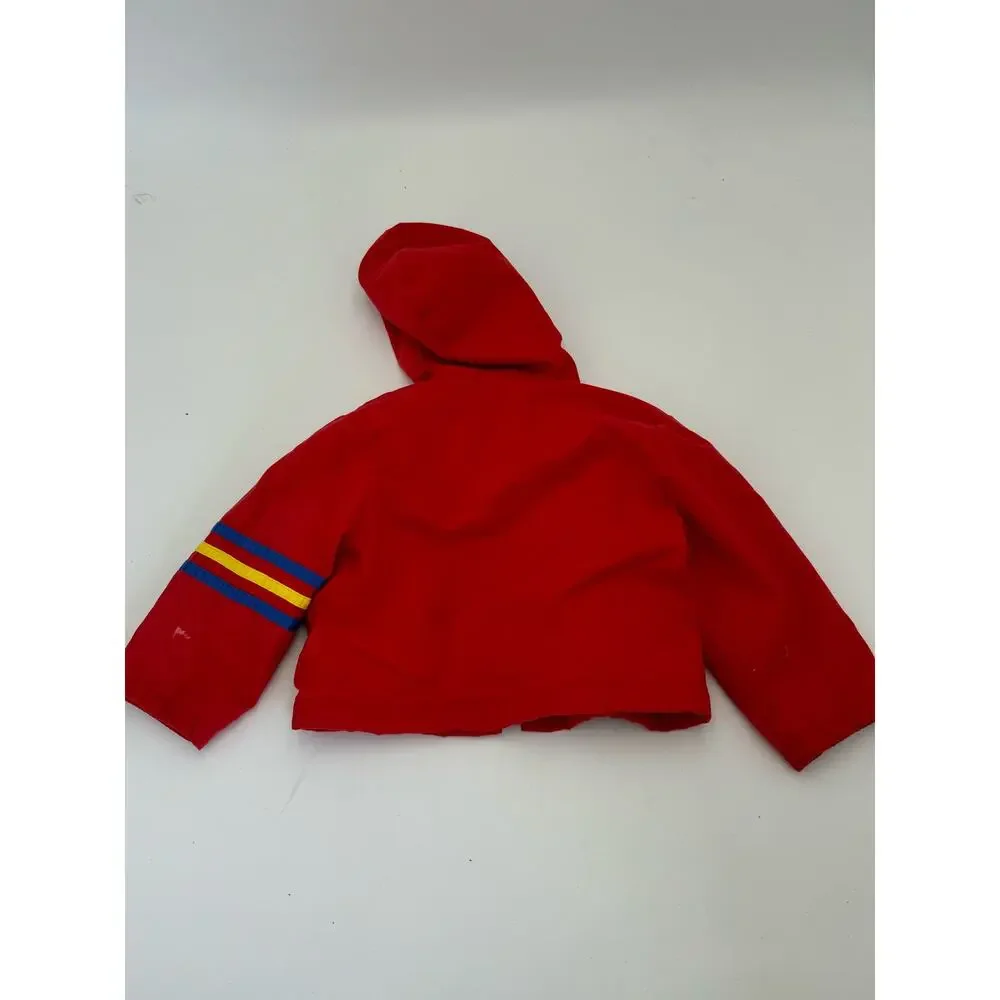 Gerber Baby's Size 2T Vintage Hooded Windbreaker Zipper Jacket Red